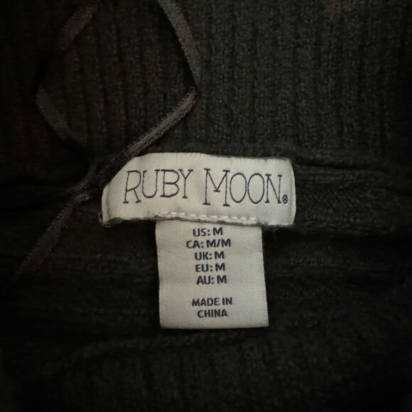 Ruby Moon Green Sweater Pullover Tunic Long Sleeve Cowl Neck Cotton Women Size M - Picture 4 of 6